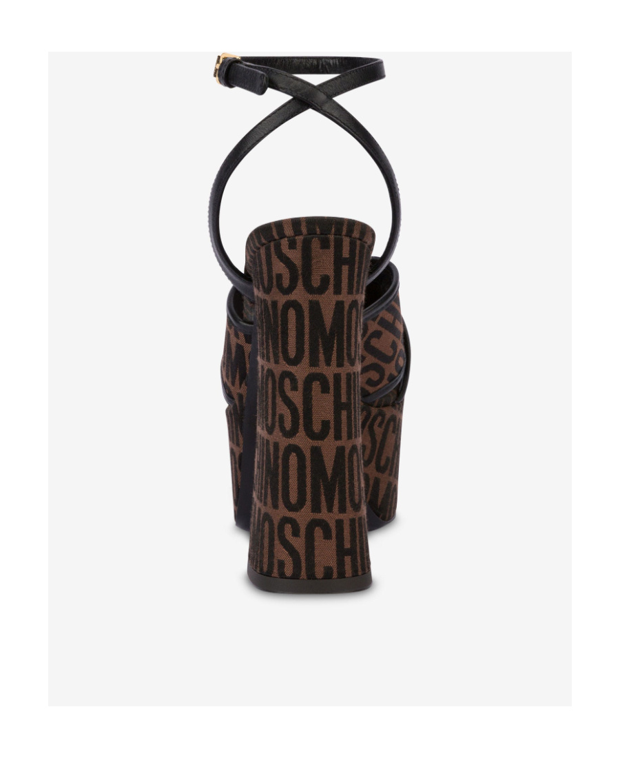 Moschino 145mm Logo-print Platform Sandals In Black