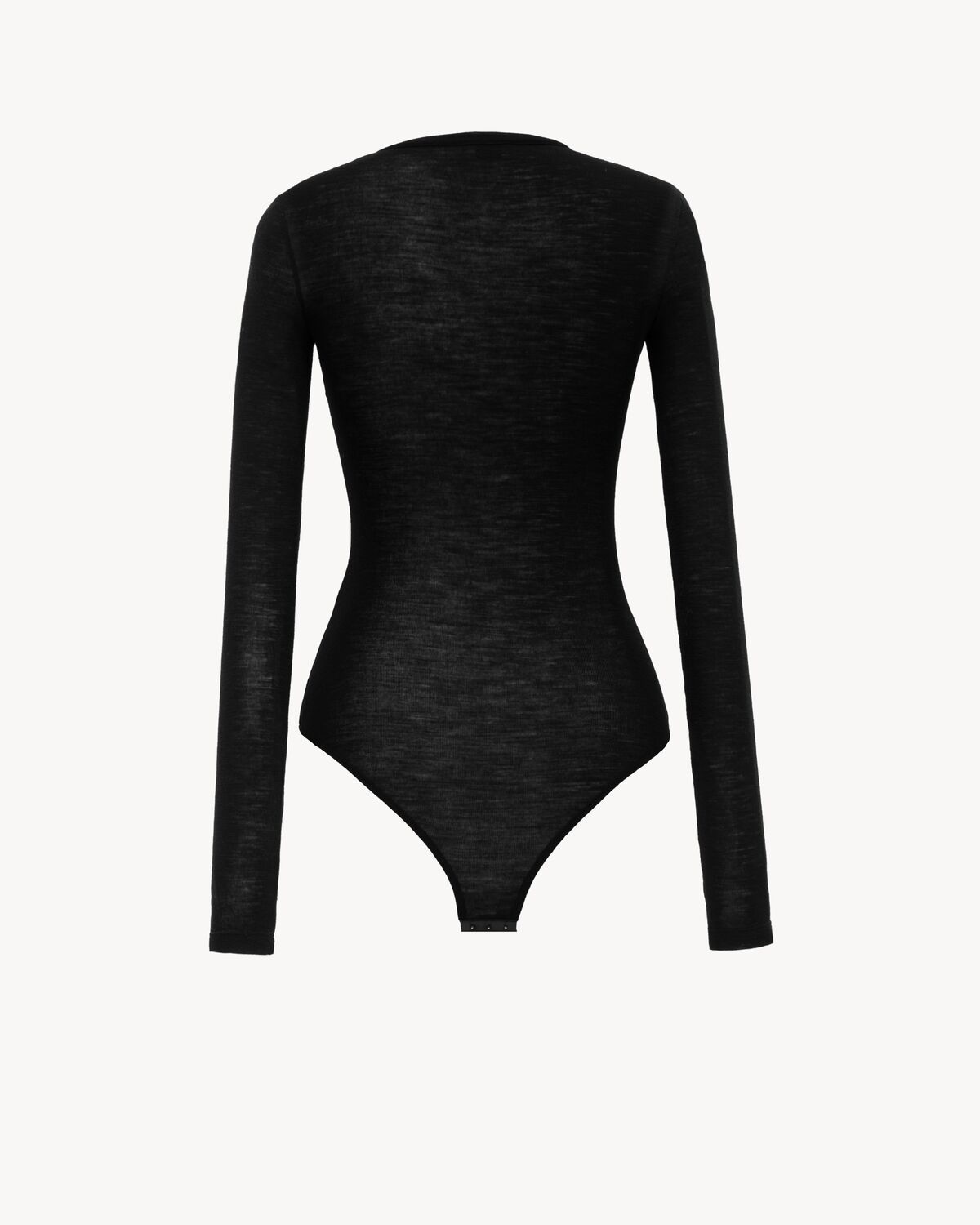 Saint Laurent Crewneck Bodysuit In Wool Jersey In Black