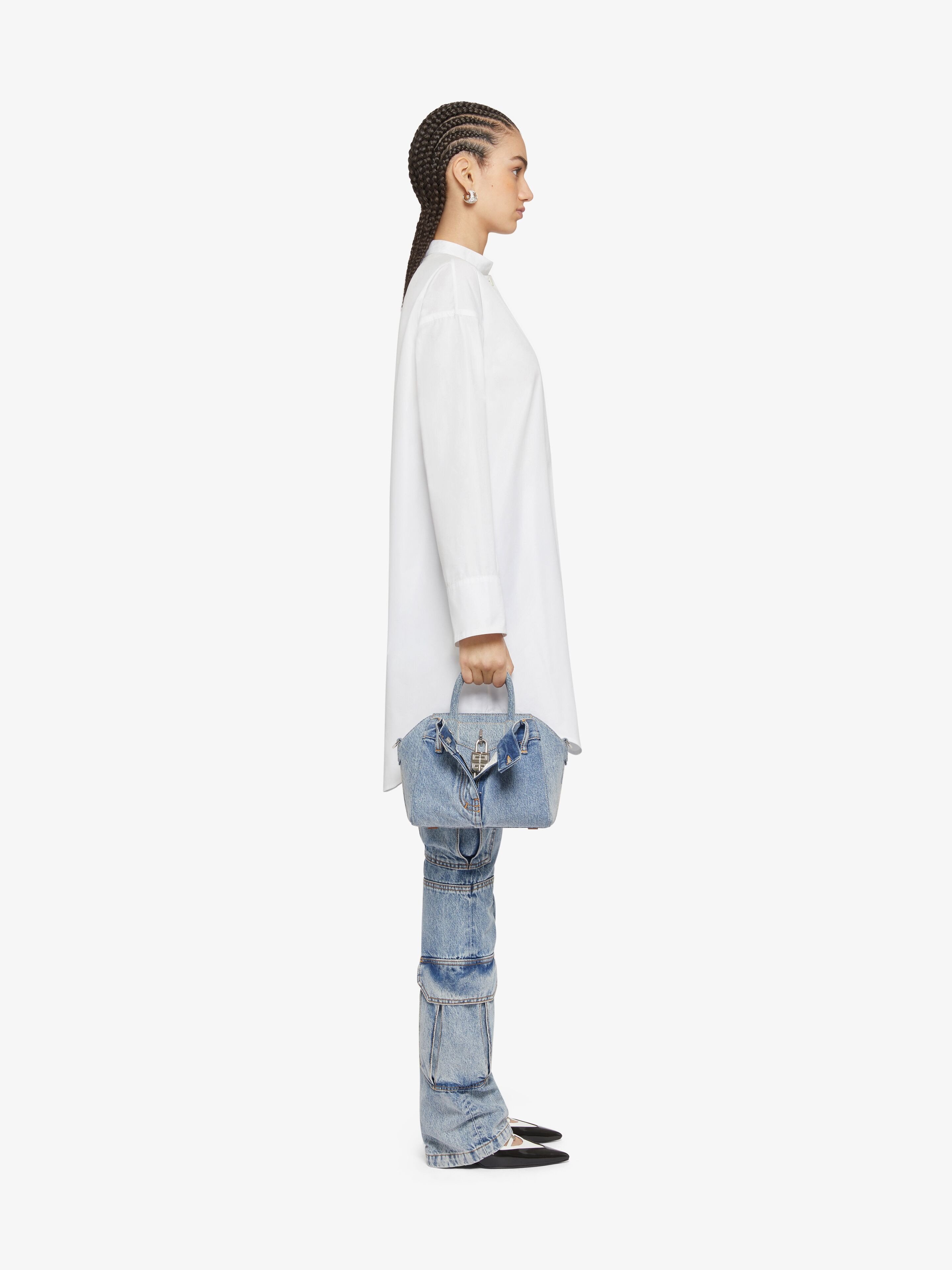 Givenchy Stand-up Collar Shirt Minidress In White