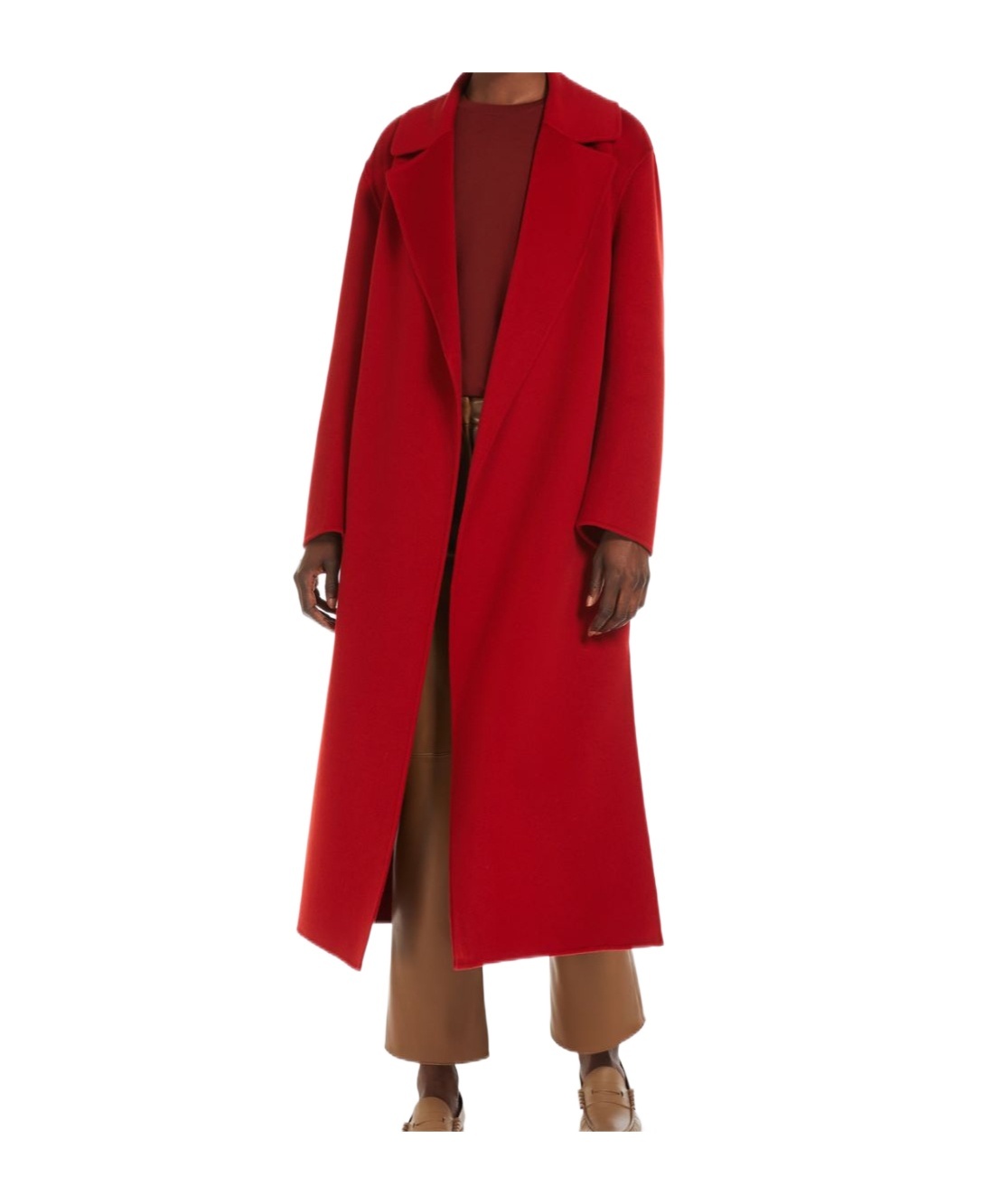 Max Mara Wool Wrap Coat In Red