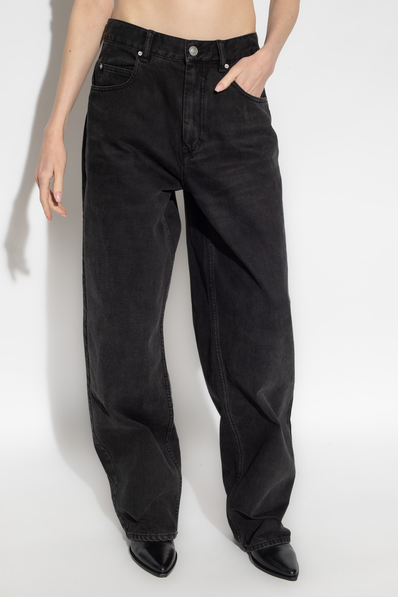 Isabel Marant Lemony Jeans In Black Cotton In Black