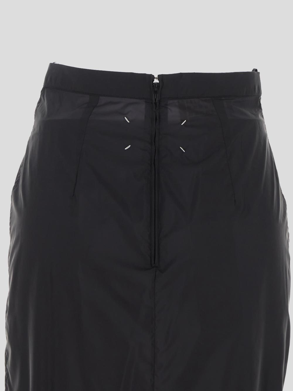 Maison Margiela High-waisted Chiffon Straight Skirt In Black