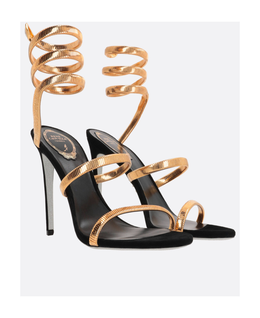 René Caovilla Juniper 110mm Coiled-strap Suede Sandals In Nude