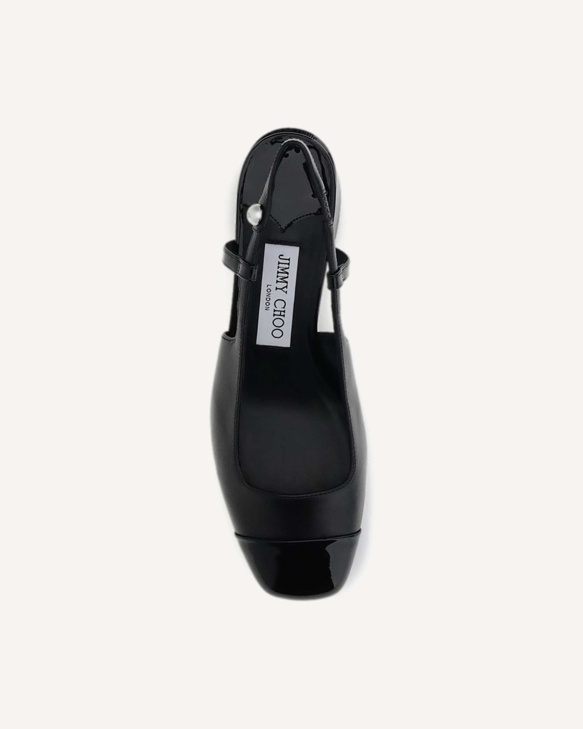 Jimmy Choo Patent Leather Pumps With Slingback And Decorative Button