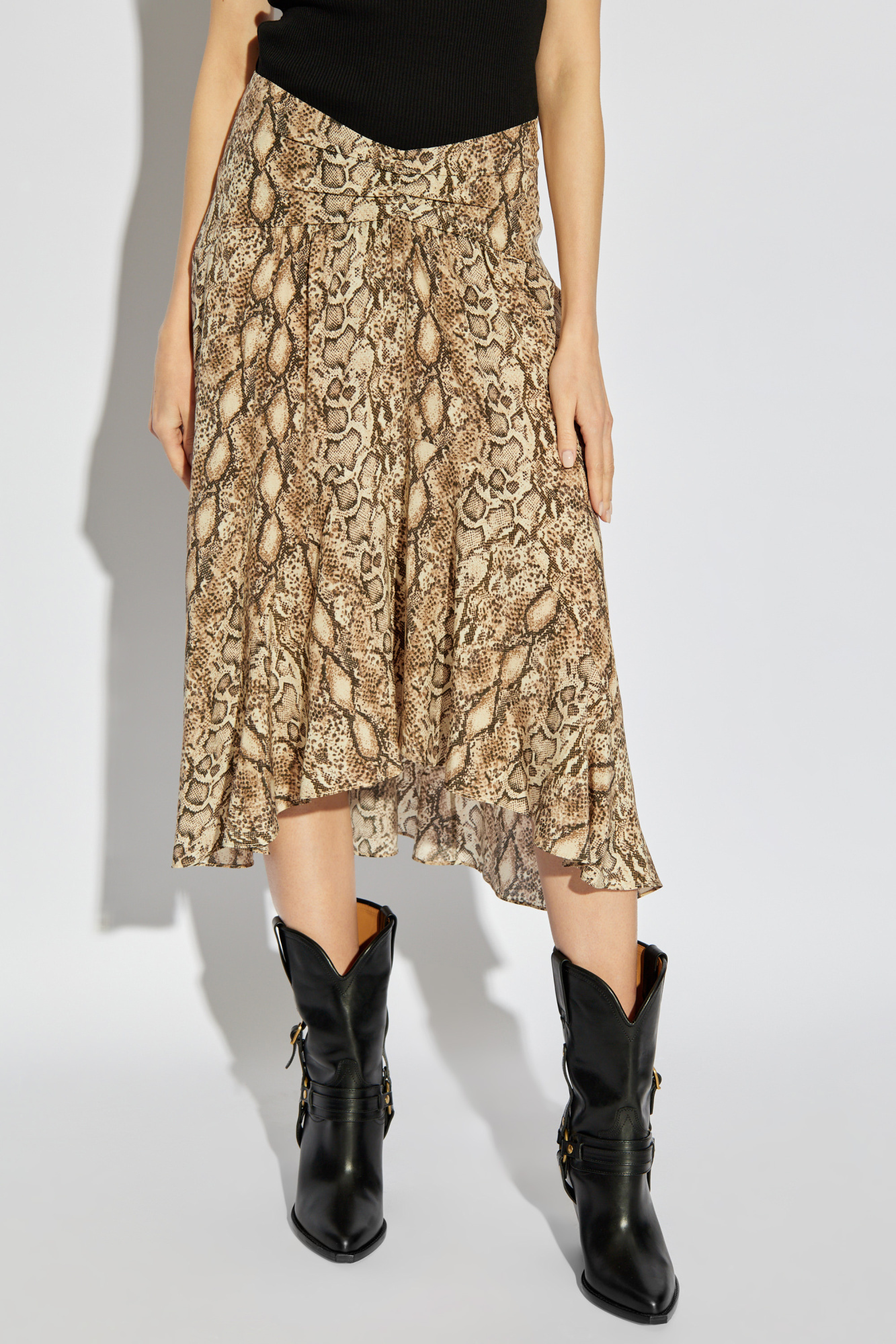 Isabel Marant Olena Draped Midi Skirt In Brown