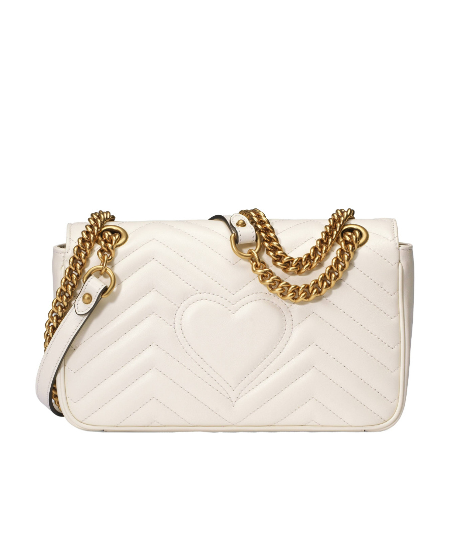Gucci Gg Marmont Small Shoulder Bag In White