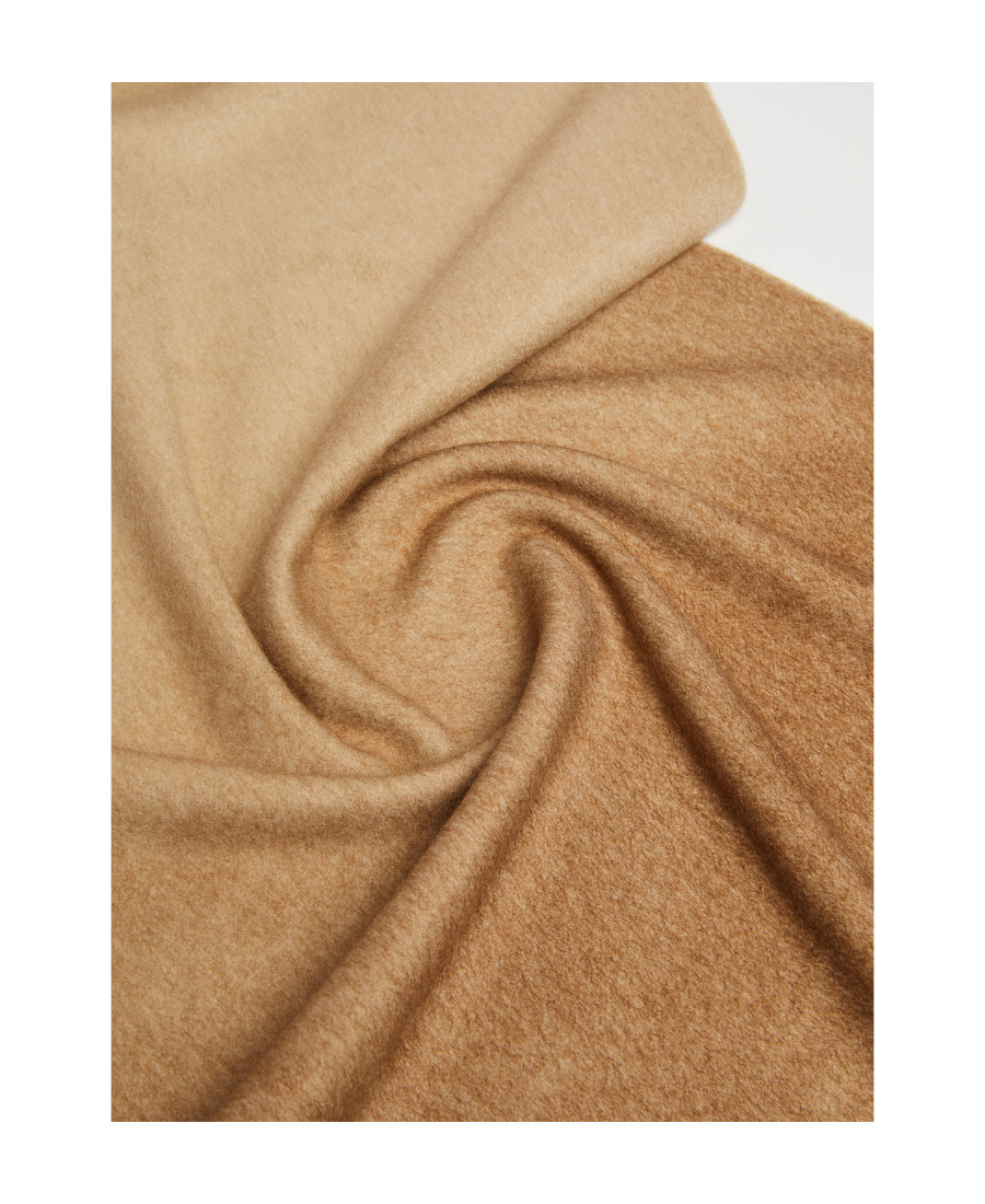 Max Mara Logo-embroidered Cashmere Scarf In Nude