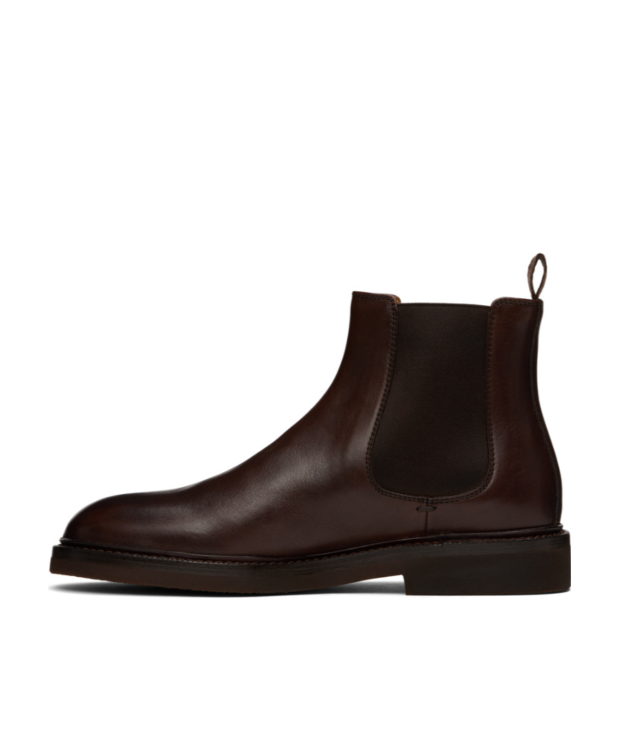 Brunello Cucinelli Leather Ankle Boots In Black