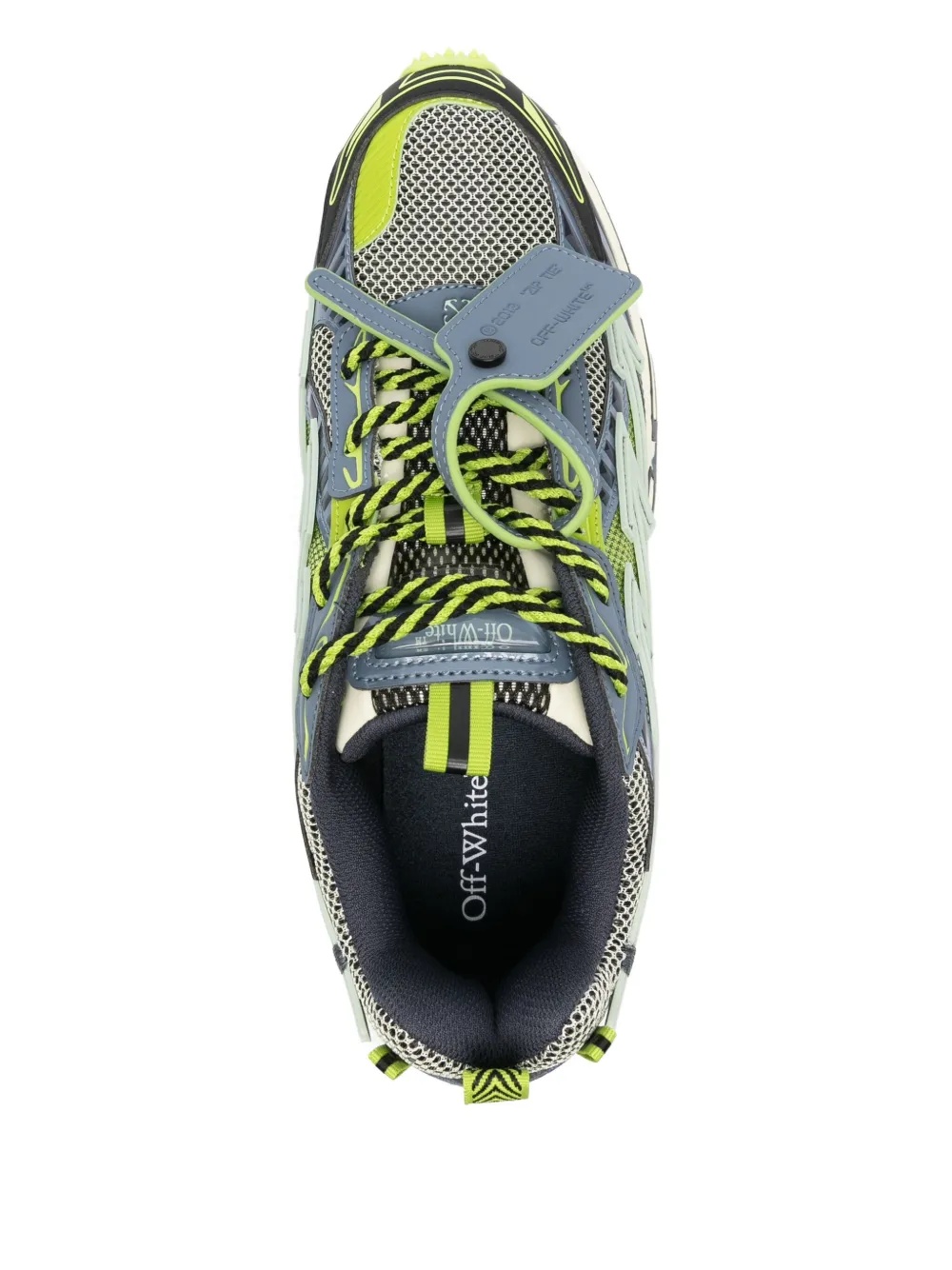 Off-white Lace-up Mesh Sneakers In Green