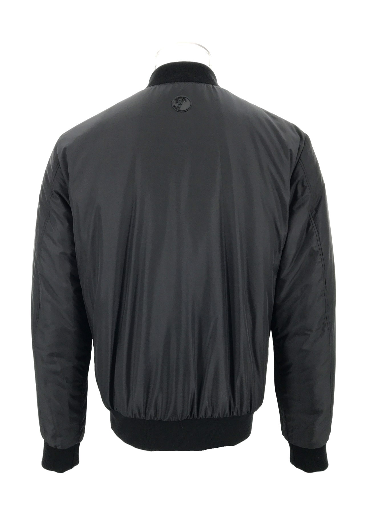 Versace Double-sided Long-sleeved Baseball Jacket In Gray