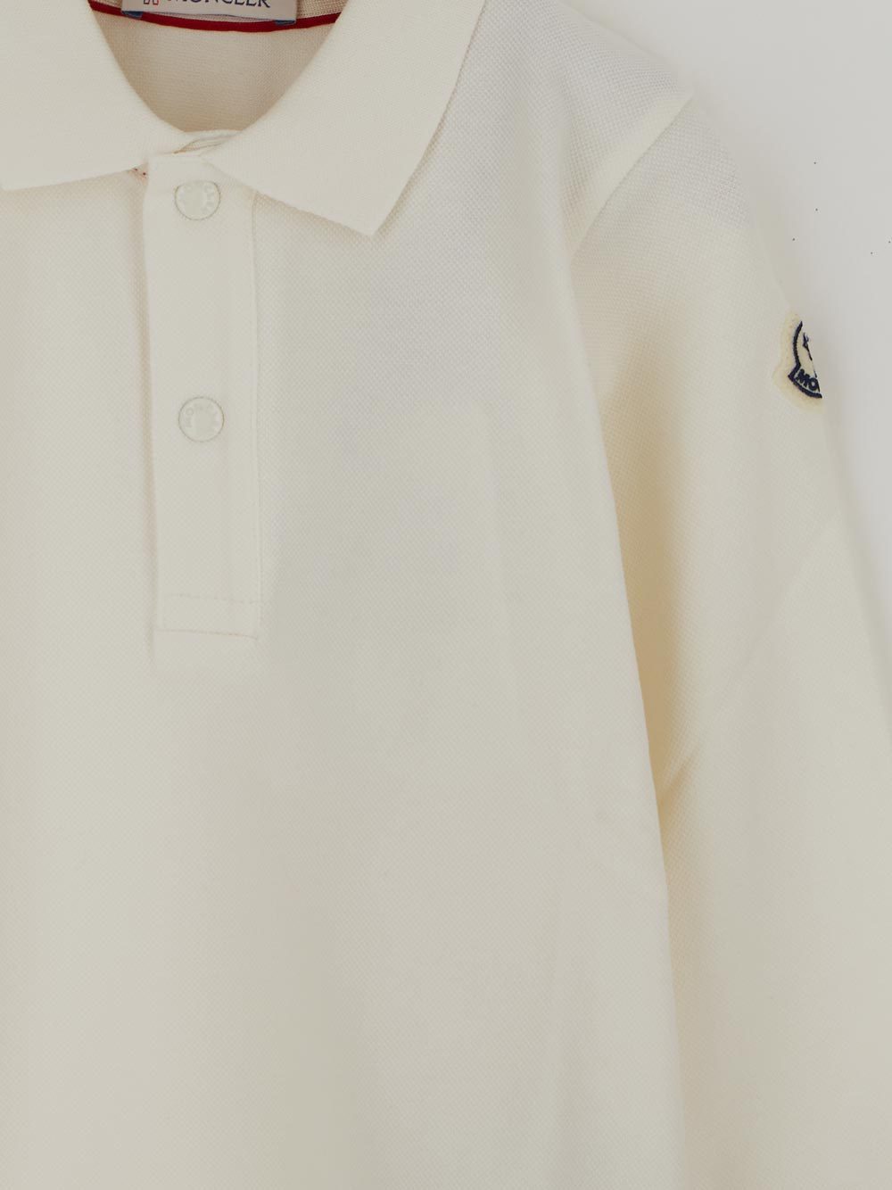 Moncler Button Detailed Long-sleeved Polo Shirt In White
