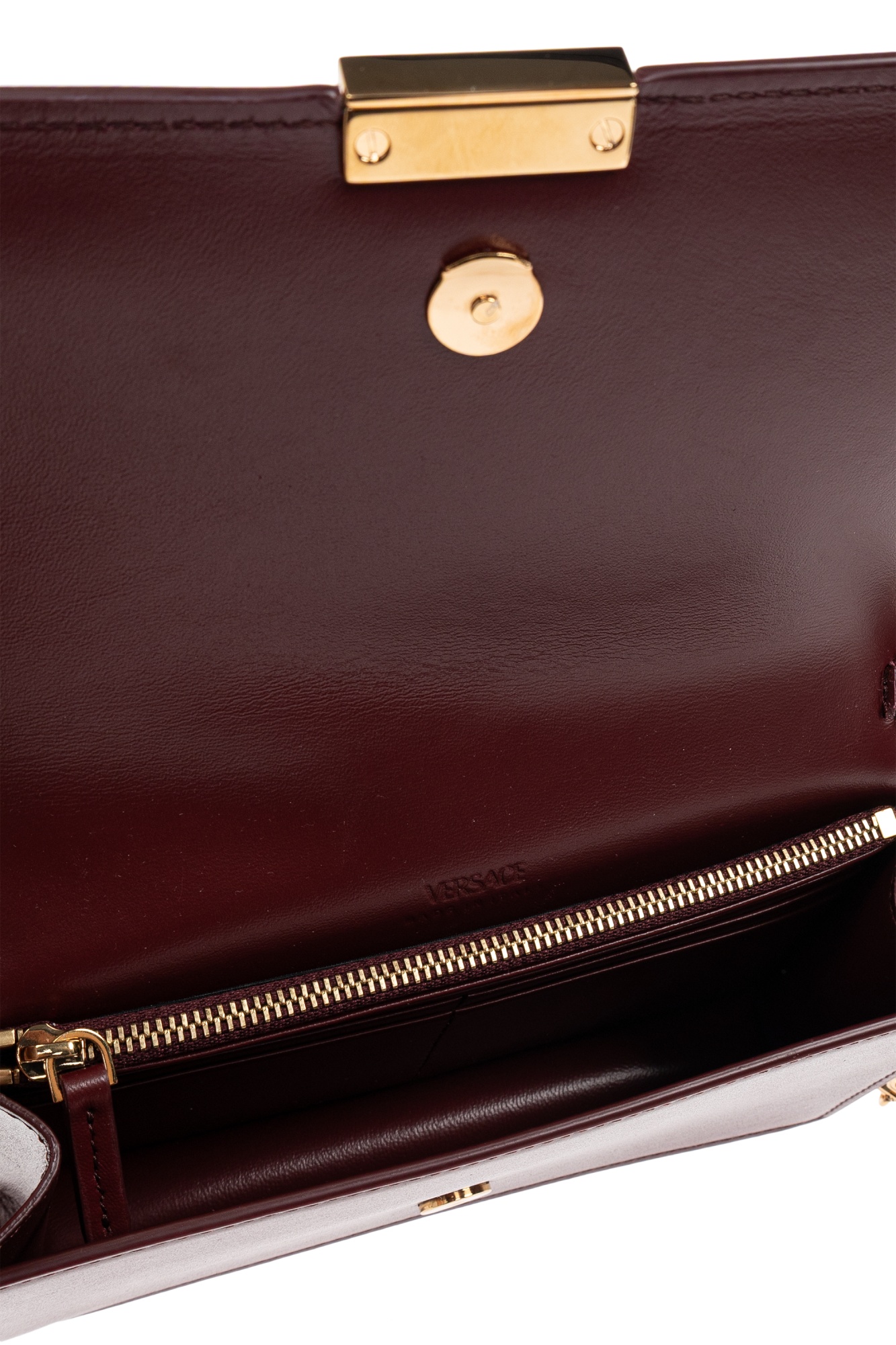 Versace Mini Greca Goddess Clutch Bag In Red