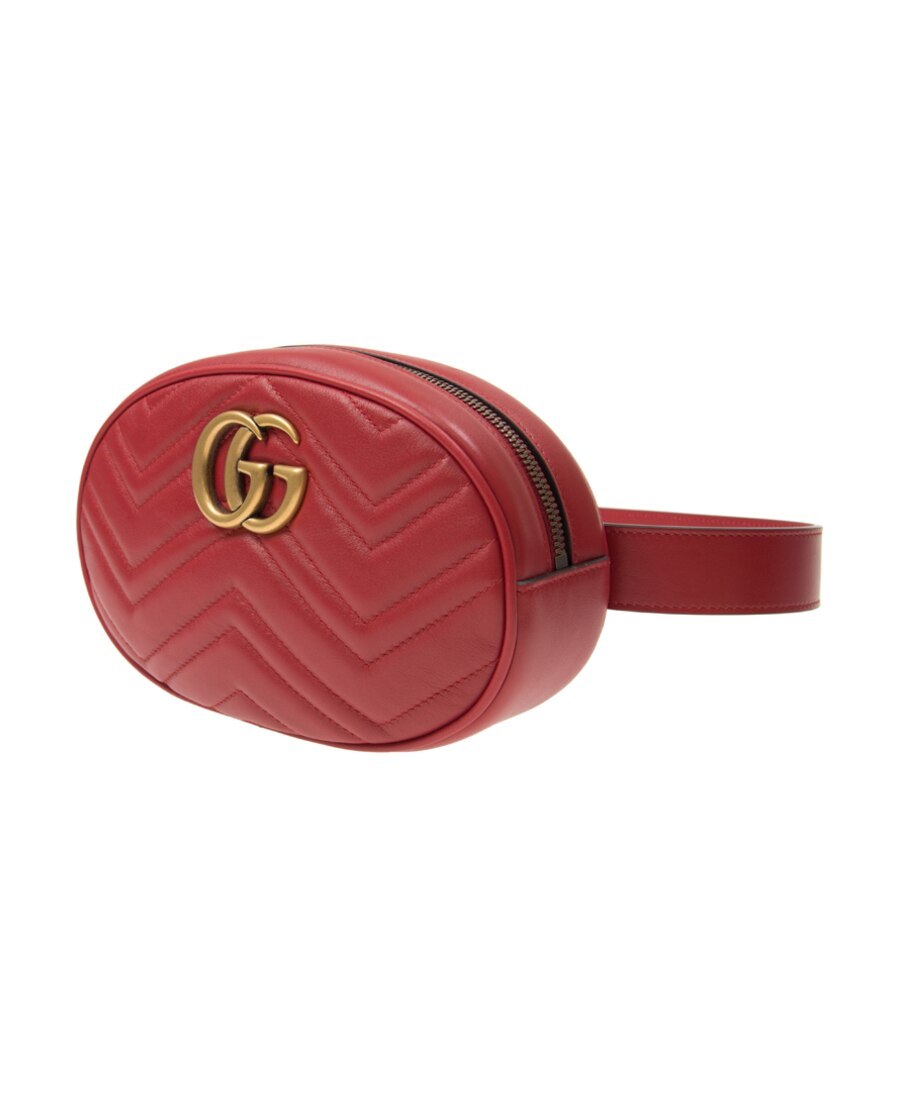 Gucci Gg Marmont Quilted Waist Bag In Red