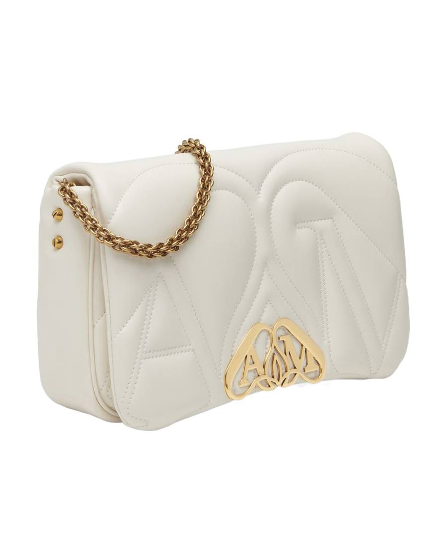 Alexander Mcqueen Small The Seal Shoulder Bag In White