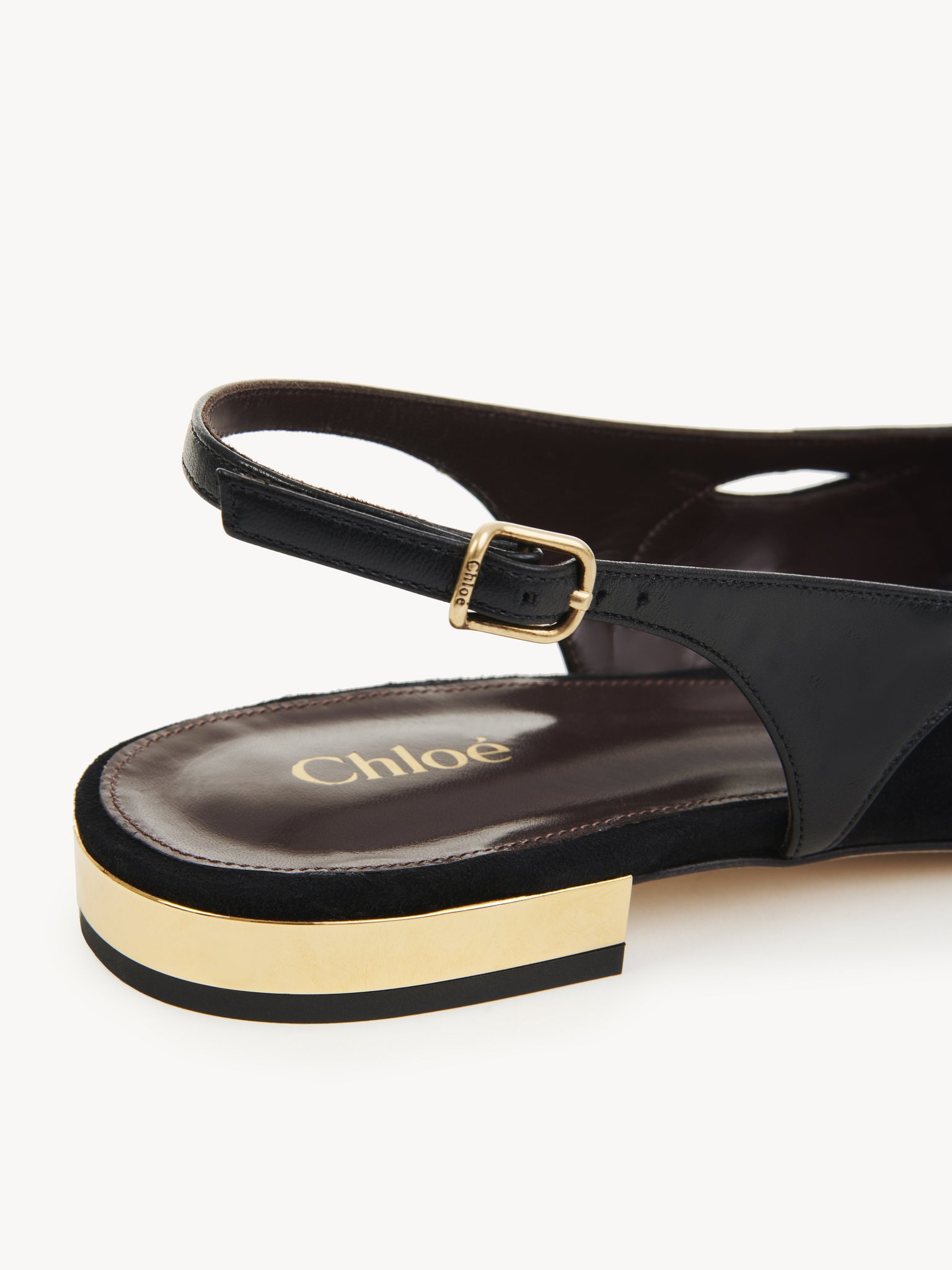 Shop Chloé Saada Leather Ballerina Shoes In Black