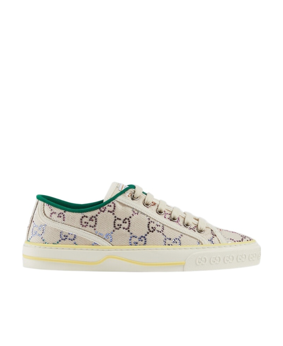 Gucci Rhinestone Tennis 1977 Sneakers In Nude