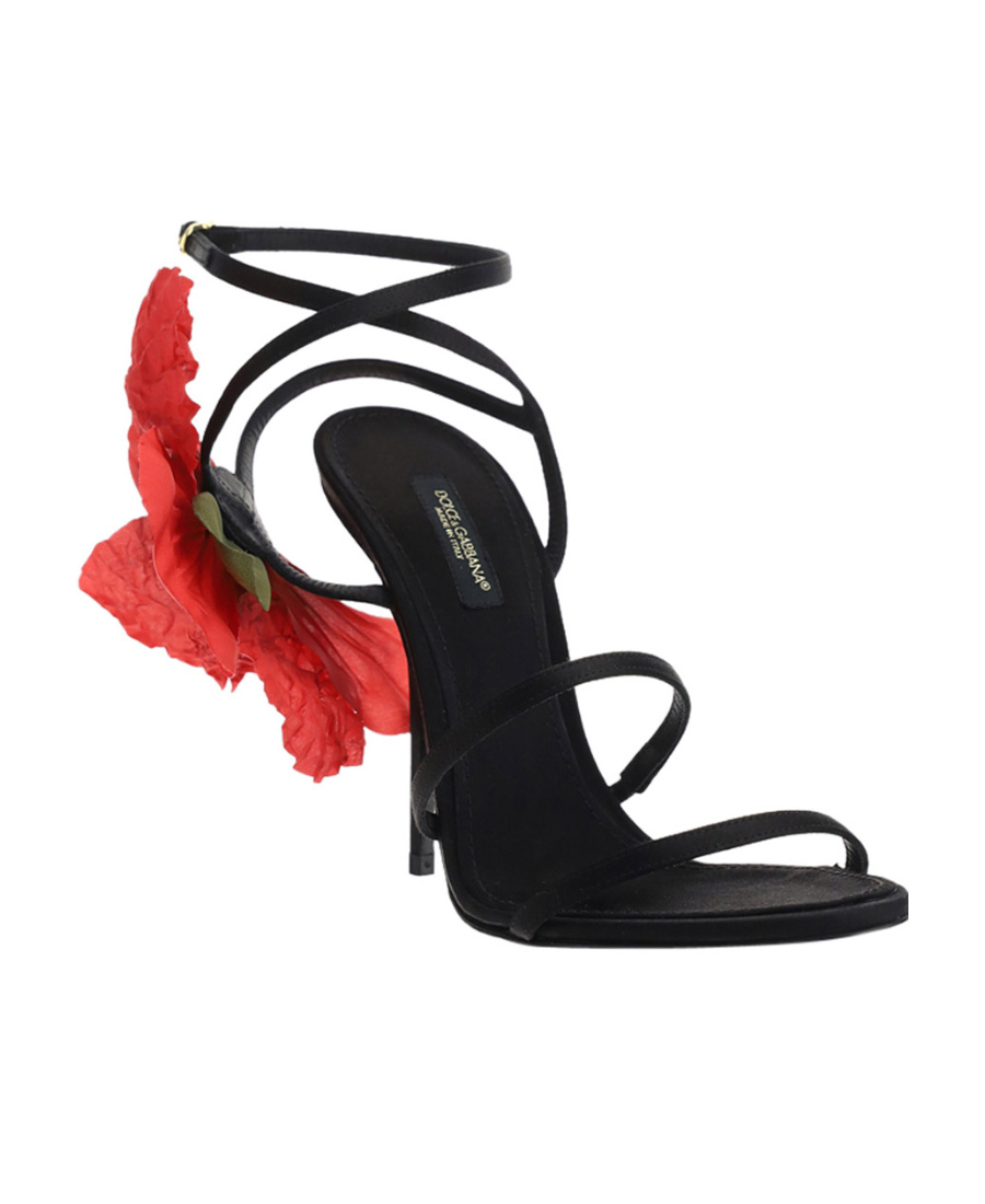 Dolce & Gabbana Floral-appliqué Sandals In Red