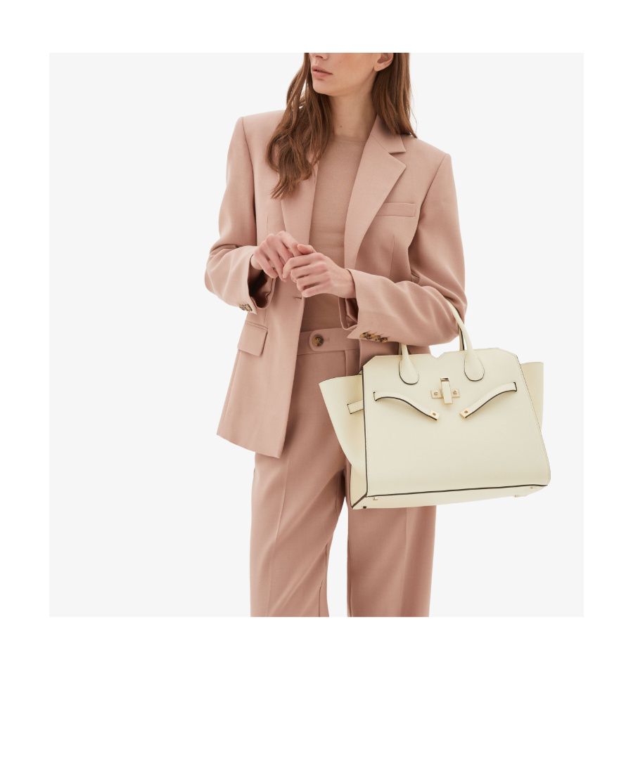 Valextra Medium Milano Leather Tote Bag In Nude
