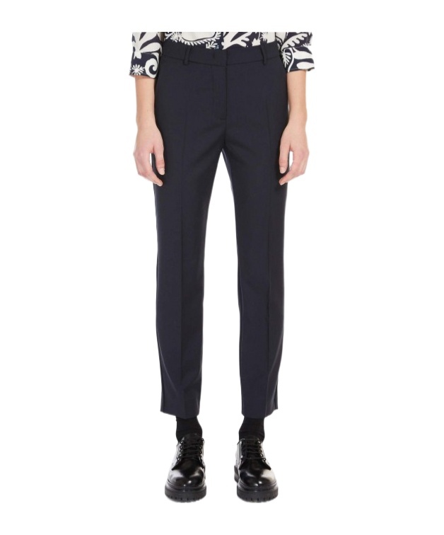 Weekend Max Mara Plain Plain Straight Casual Pants In Black