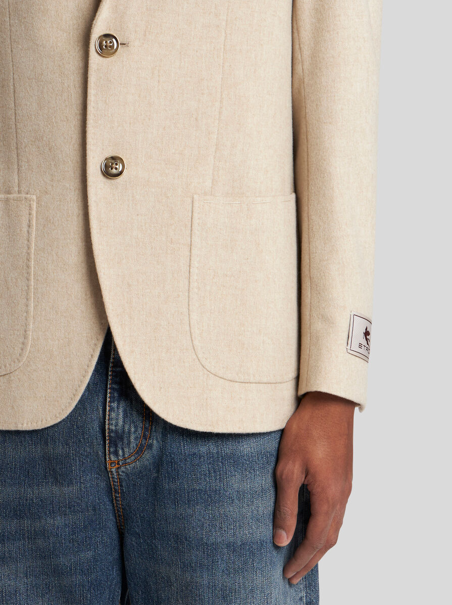 Etro Men's Jacket Roma Sport W/stitching In Nude