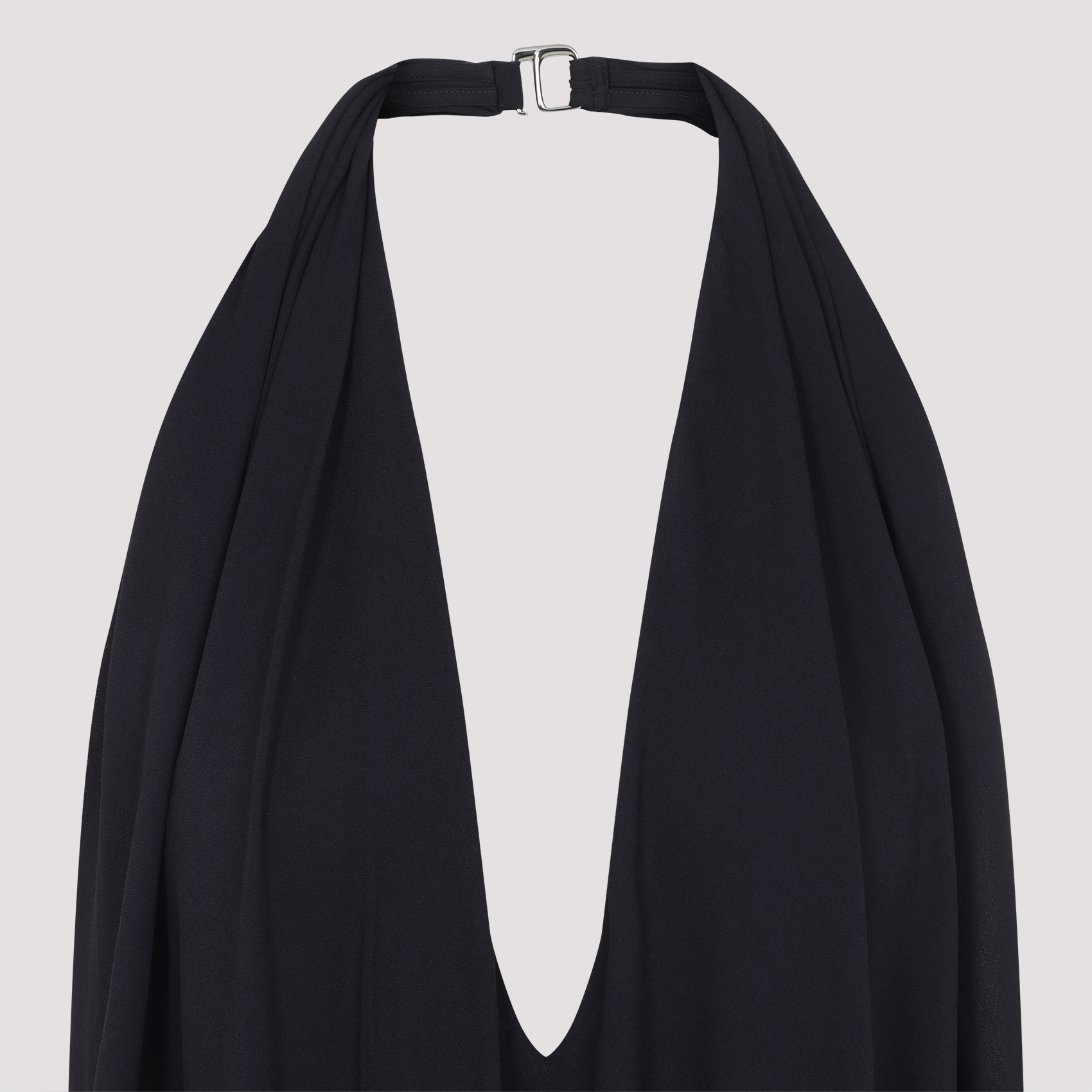 Jacquemus The Norma Draped Maxi Halter Dress In Black