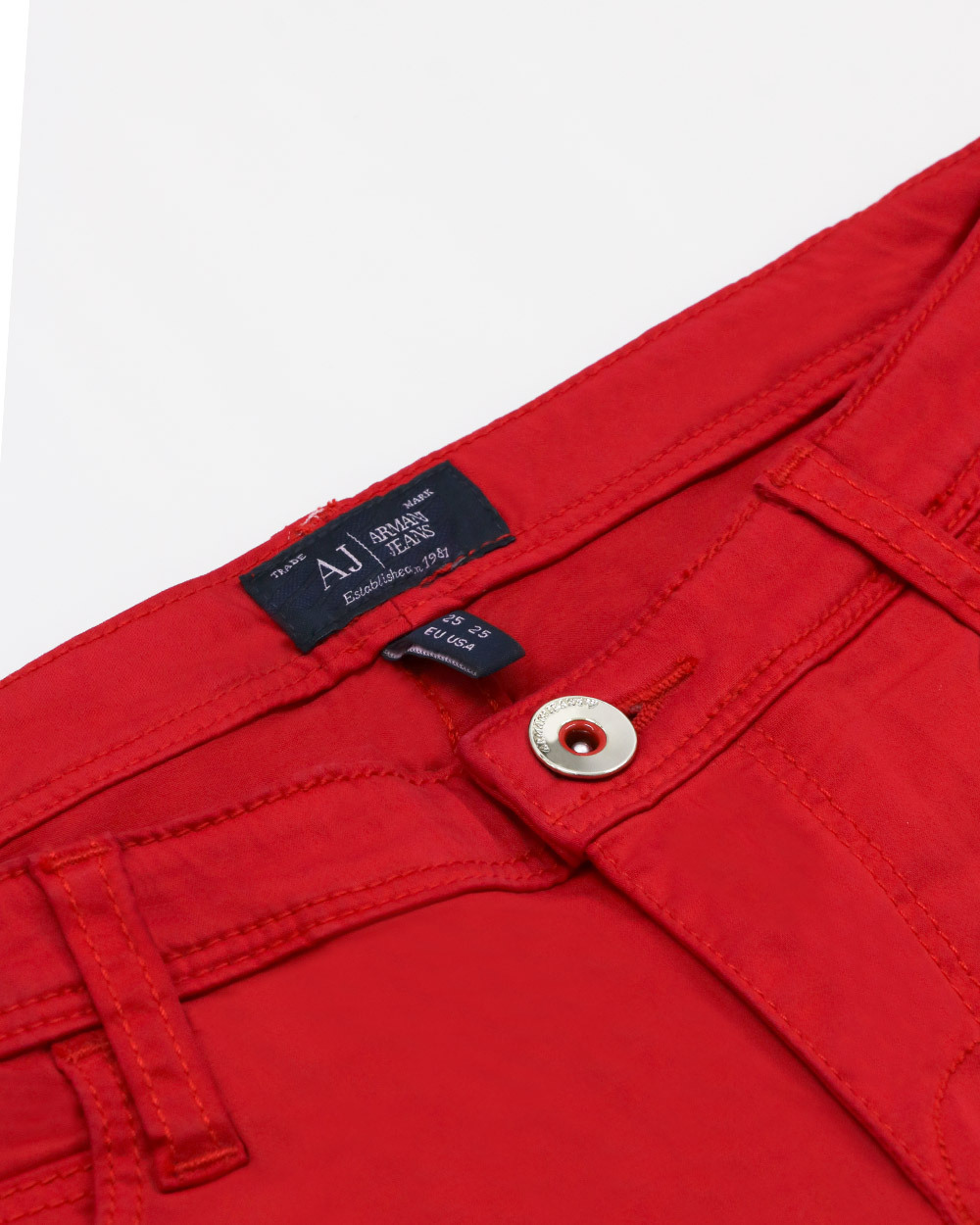 Armani Jeans Logo Jeans In Red
