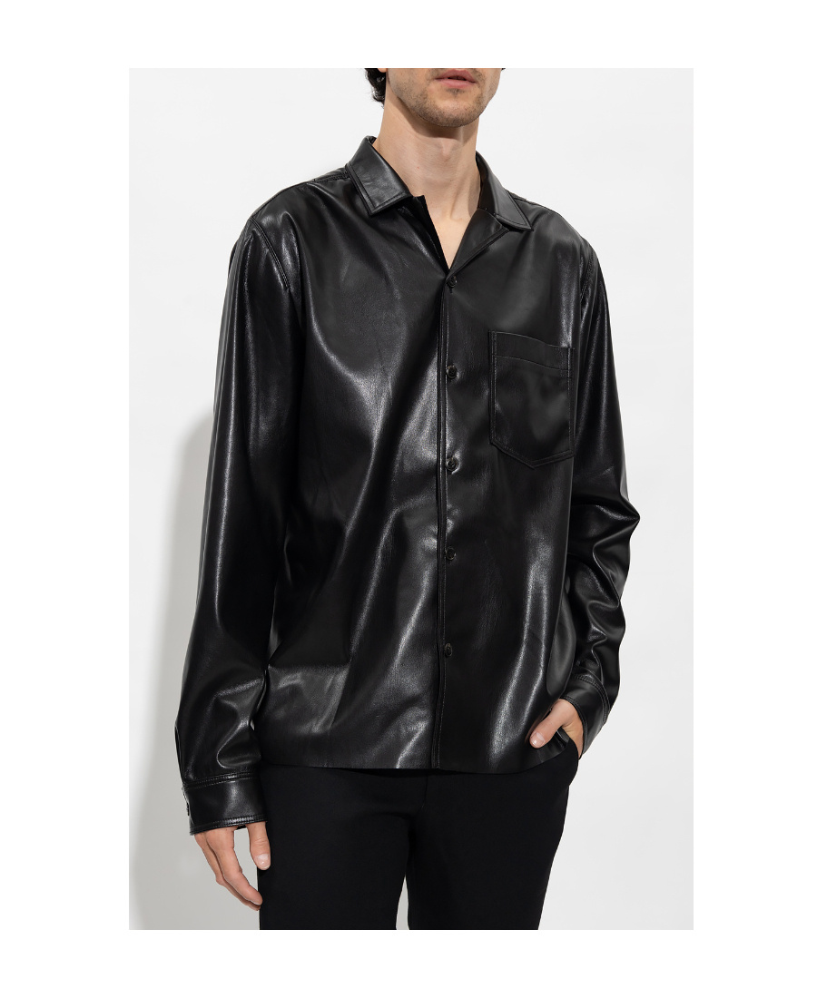 Nanushka Coated-finish Shirt Jacket In Black