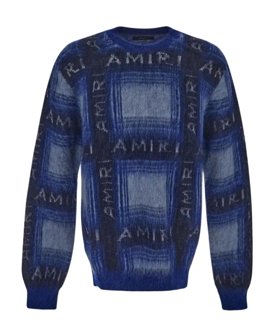 Amiri Logo Knit Jumper In Blue