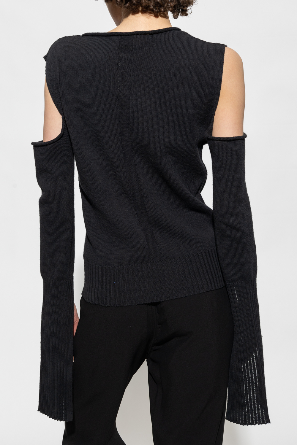 Rick Owens Cut-out Cotton Jumper In Black
