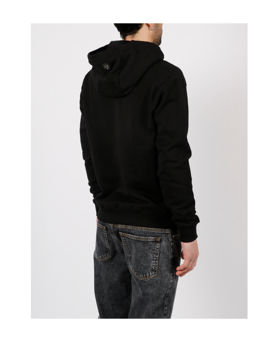 Philipp Plein Logo-print Pullover Hoodie In Black