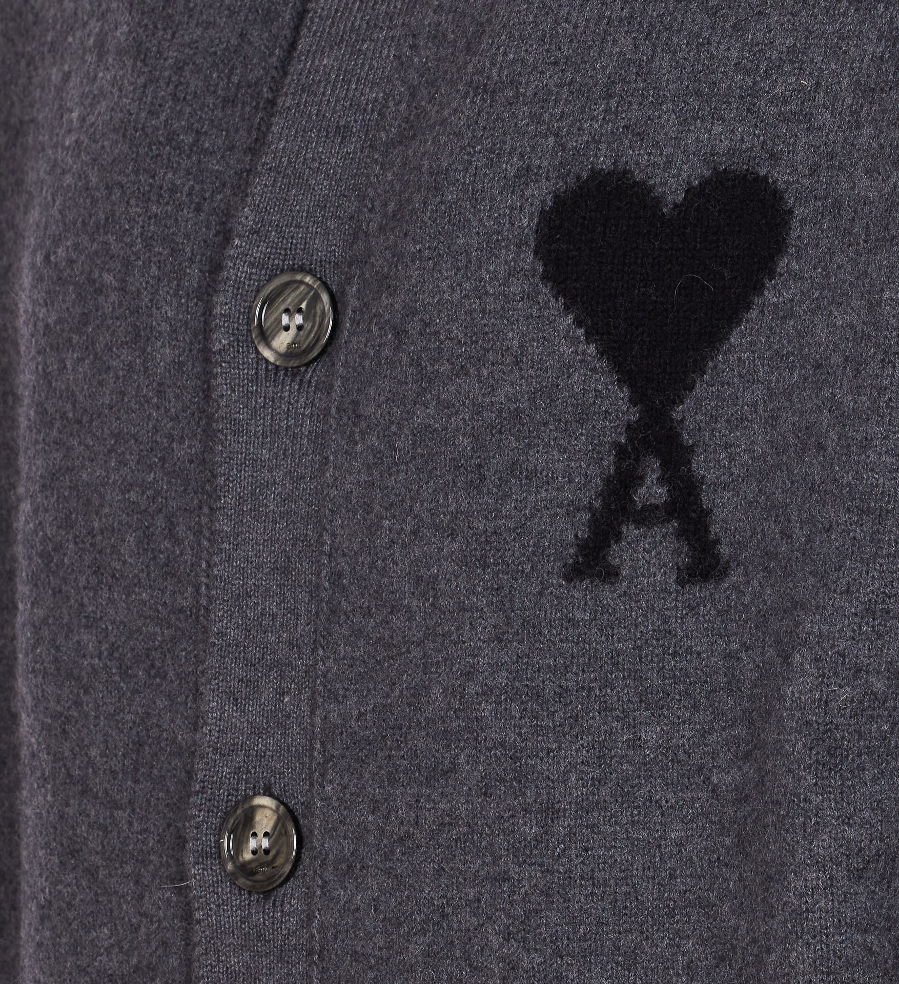 Ami Alexandre Mattiussi Ami Paris Grey Ami De Coeur Cardigan Men In Blue
