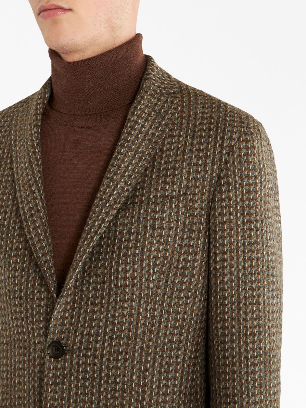 Etro Mixed Wool Jacket In Brown