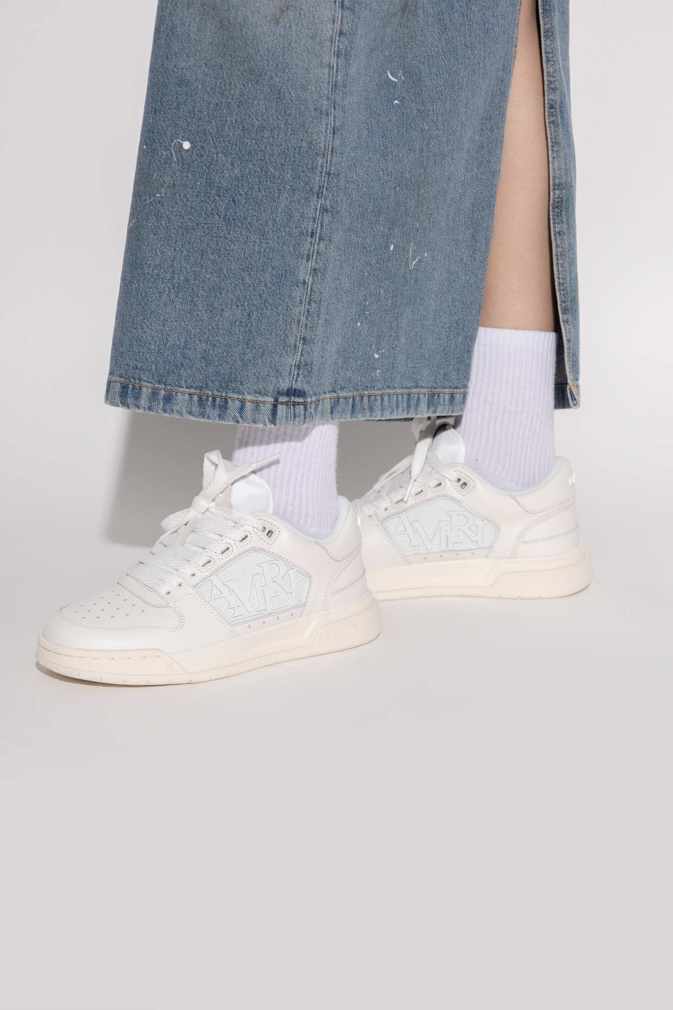 Amiri Logo-embellished Sneakers In White
