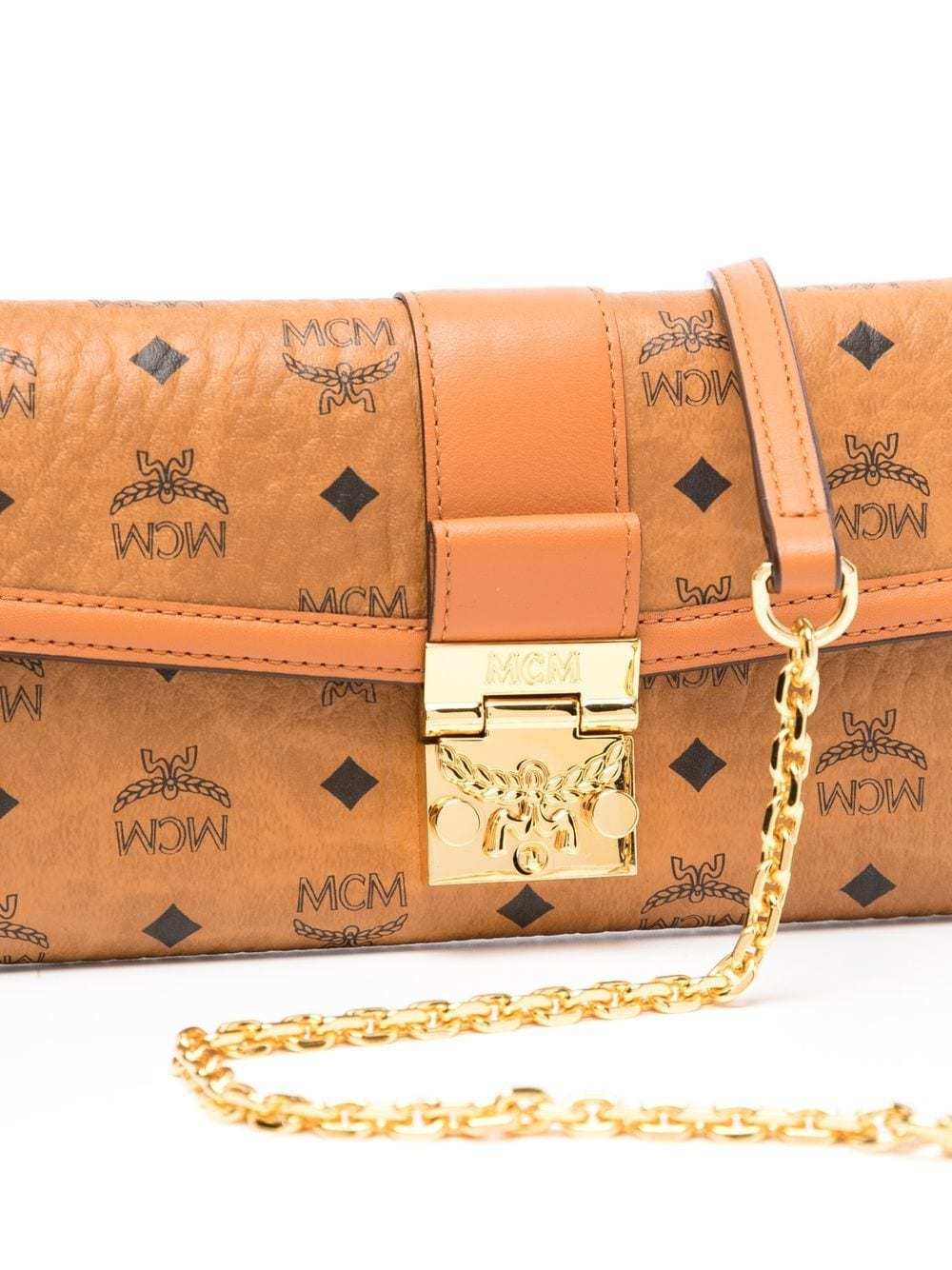 Mcm Logo Shoulder Bag In Brown