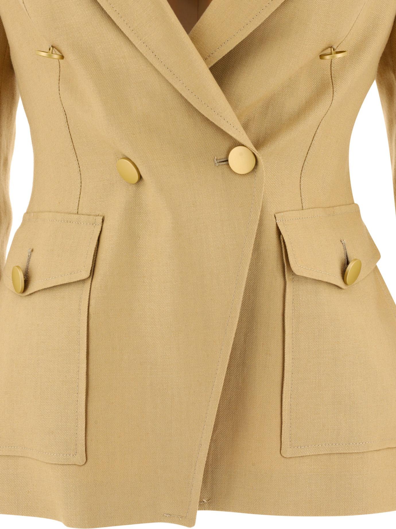 Tagliatore Darlene Double-breasted Linen Blazer In Neutral