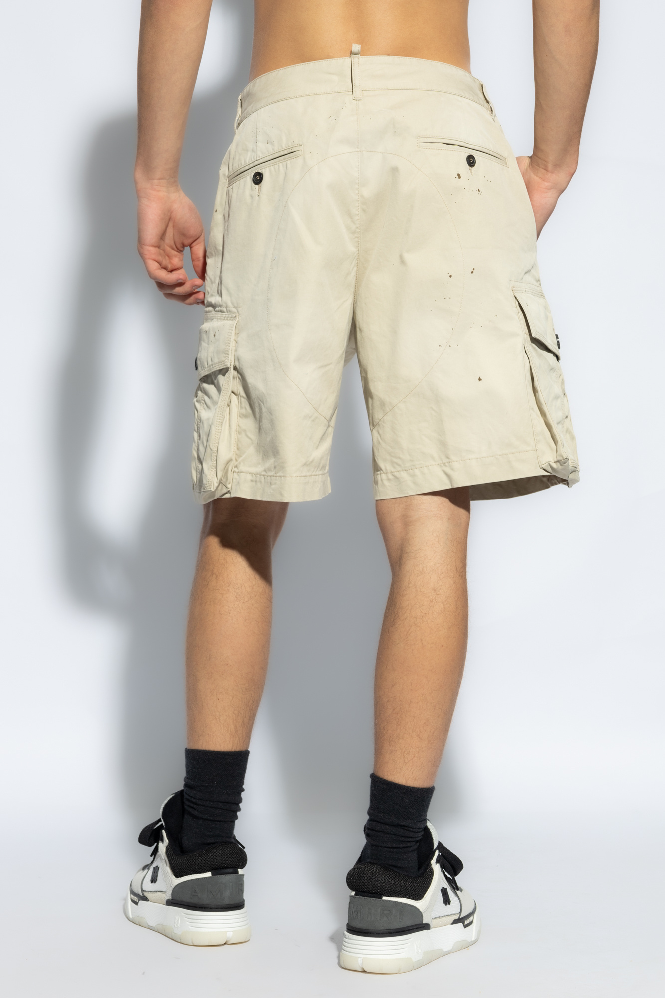 Dsquared2 Paint Splatter-detail Cargo Shorts In Nude