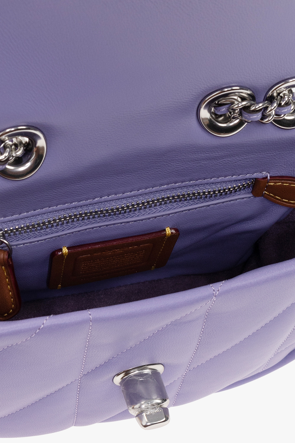 Coach Quilted Shoulder Bag In Purple
