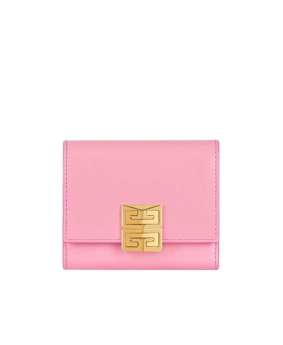 Givenchy 4g-plaque Leather Wallet In Pink