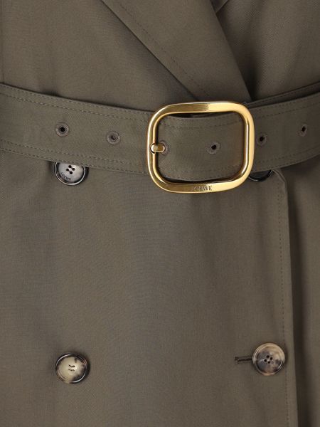 Loewe Circle Trench Coat With Belted Waist In Green
