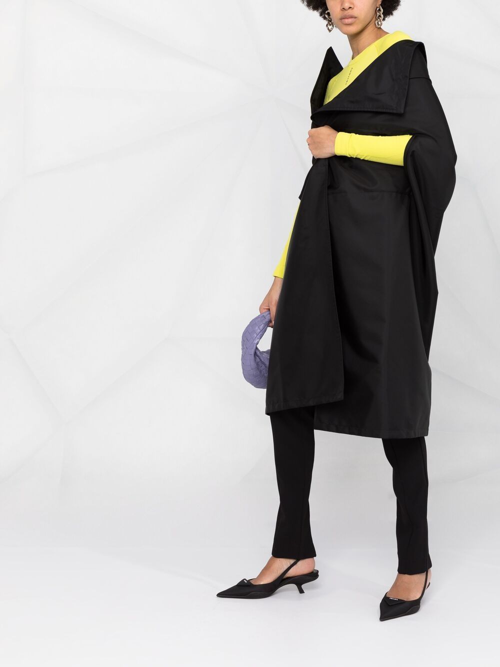 Prada Re-nylon Gabardine Cape In Black