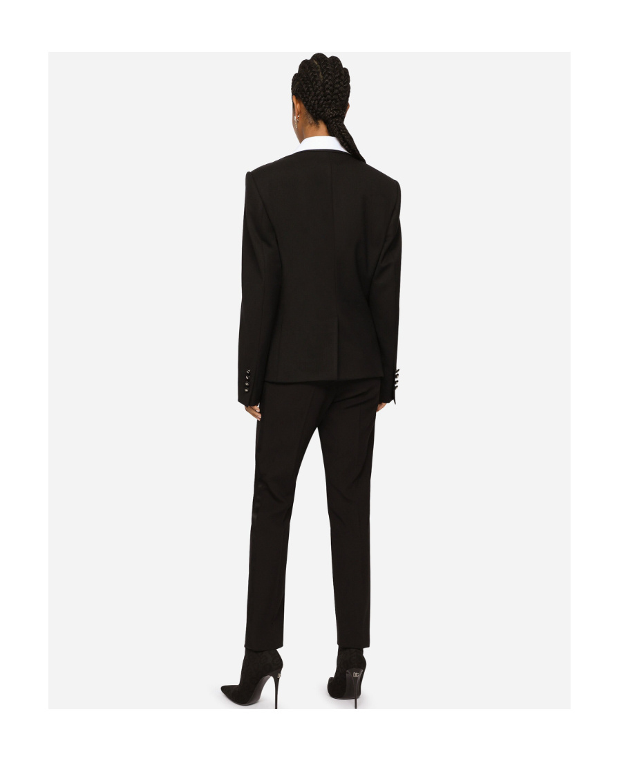 Dolce & Gabbana High-rise Wool And Silk-blend Tuxedo Pants In Black