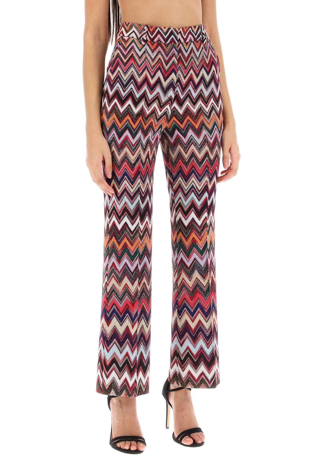 Missoni Zigzag Knitted Trousers In Multicolor