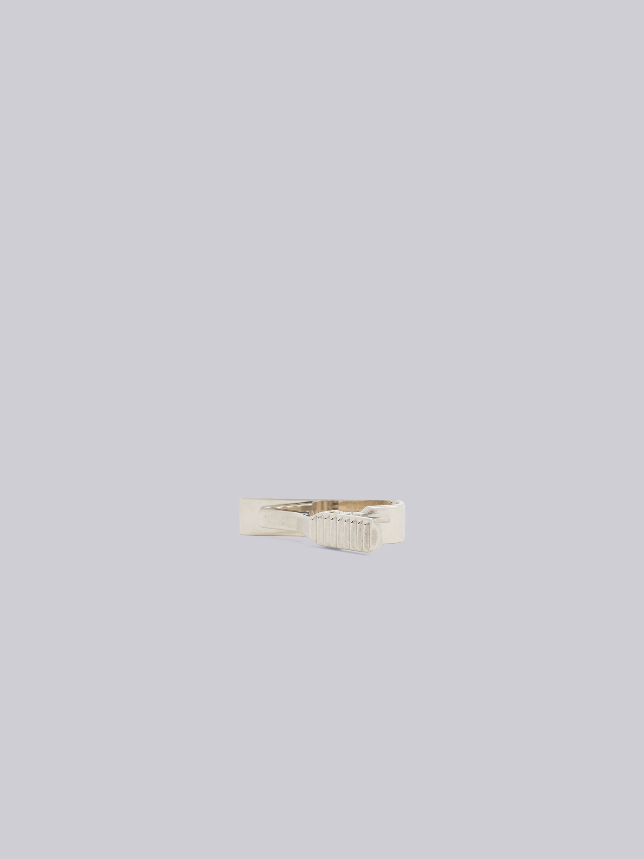 Thom Browne Rwb Short Silver Tie Bar In White