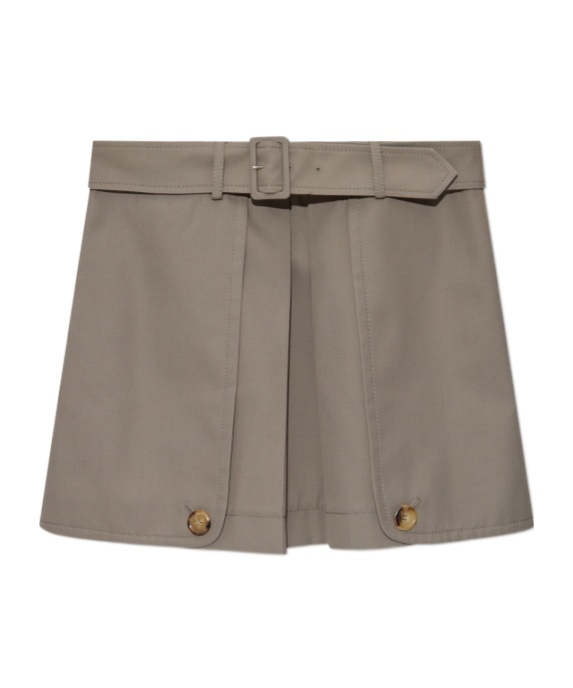 Moschino Layered Belted Mini Skirt In Gray