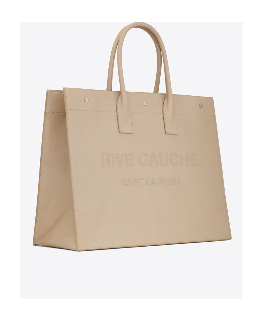 Saint Laurent Rive Gauche Shopper In Nude