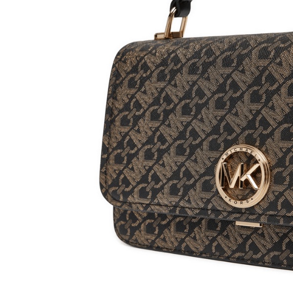 Michael Kors Logo Shoulder Bag In Black