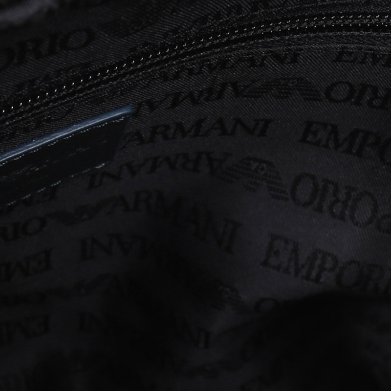 Emporio Armani Logo Details Satchel In Black