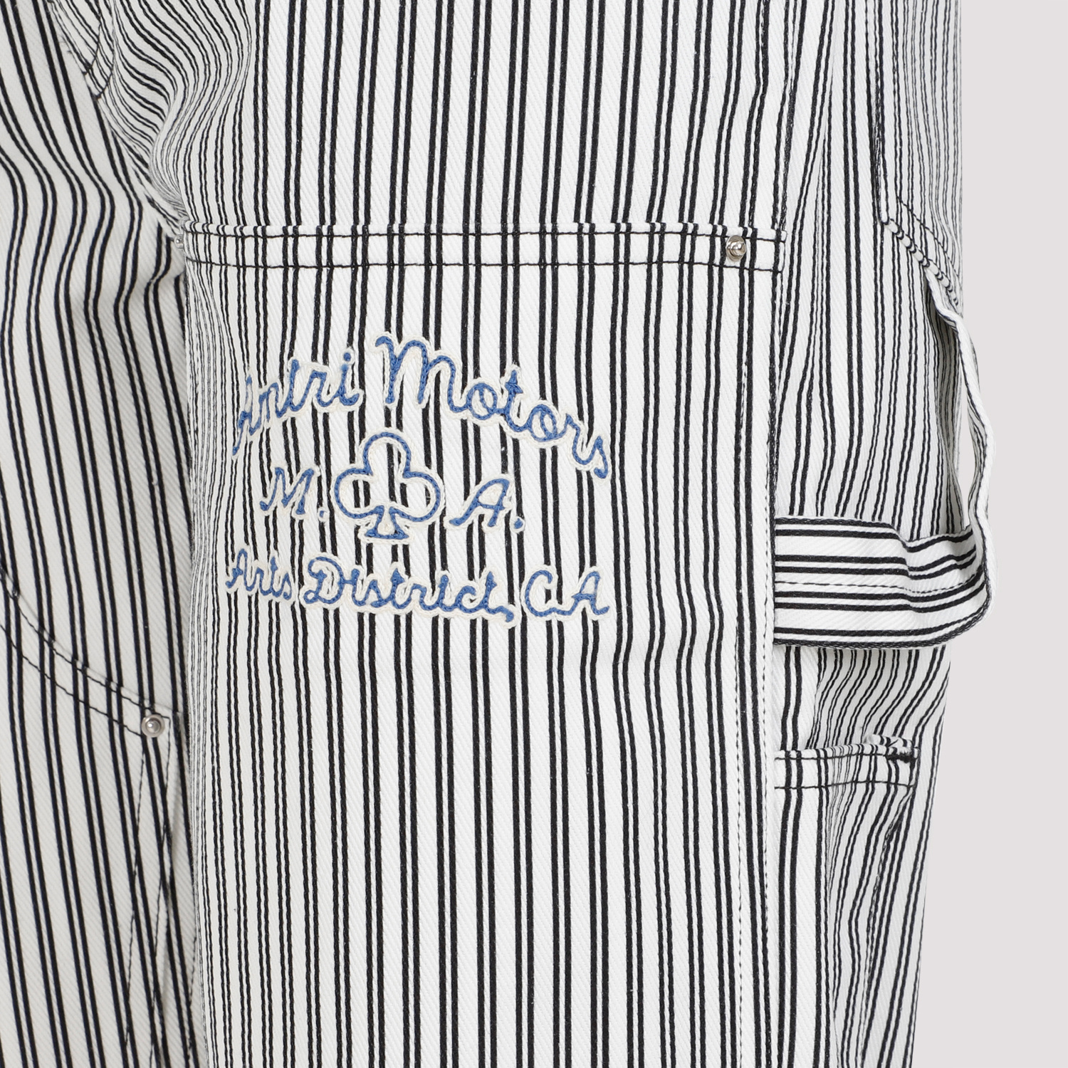Amiri Striped Cotton Carpenter Pant In Gray