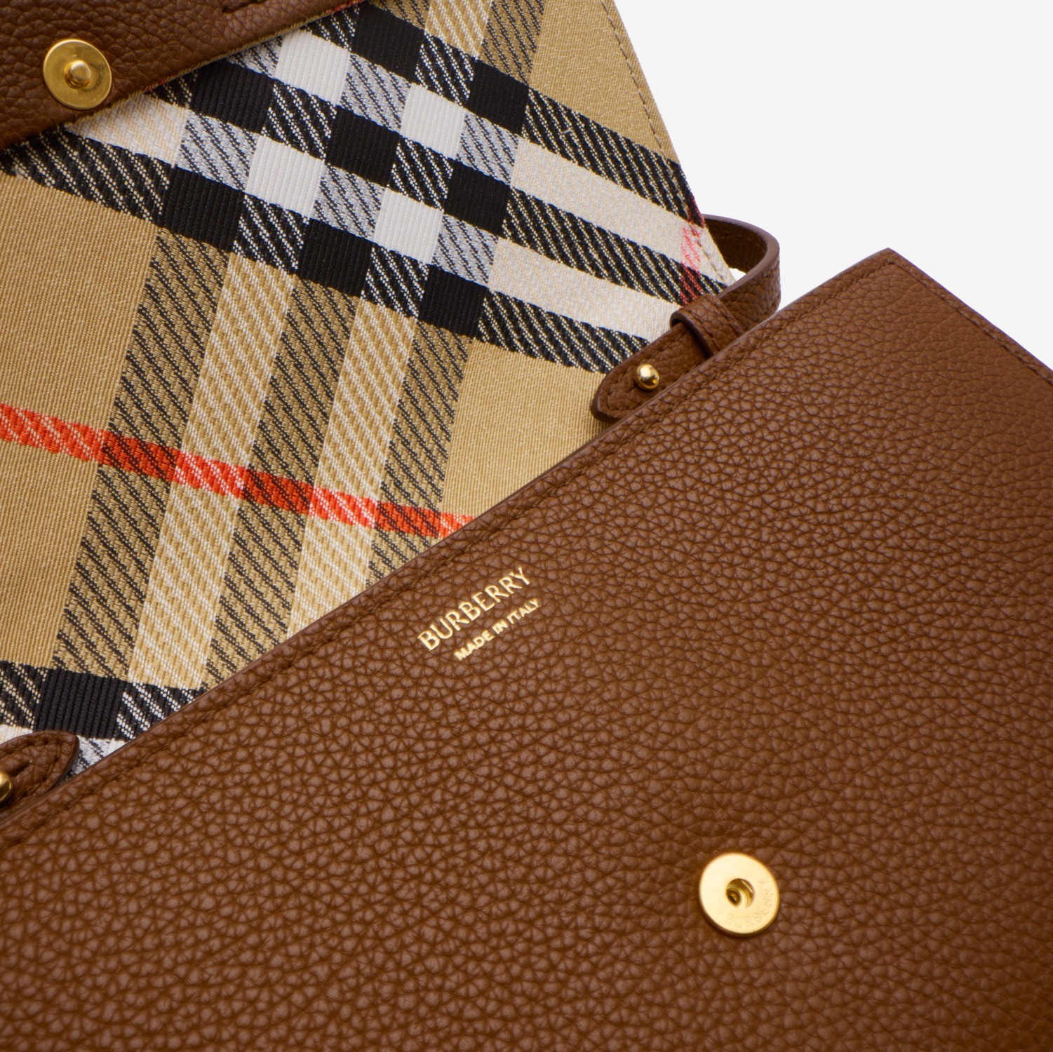 Burberry Leather Cotswolds Strap Wallet In Brown