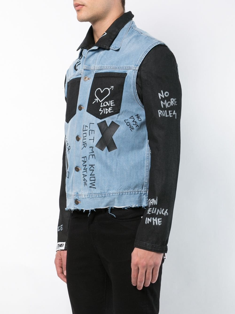 FAITH CONNEXION SPLICED DENIM COAT 